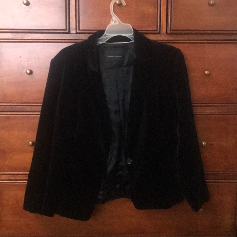 Black velvet blazer